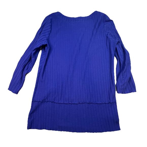 Soft Surroundings Blue Ribbed Cotton Tunic Top Size M - Picture 9 of 9